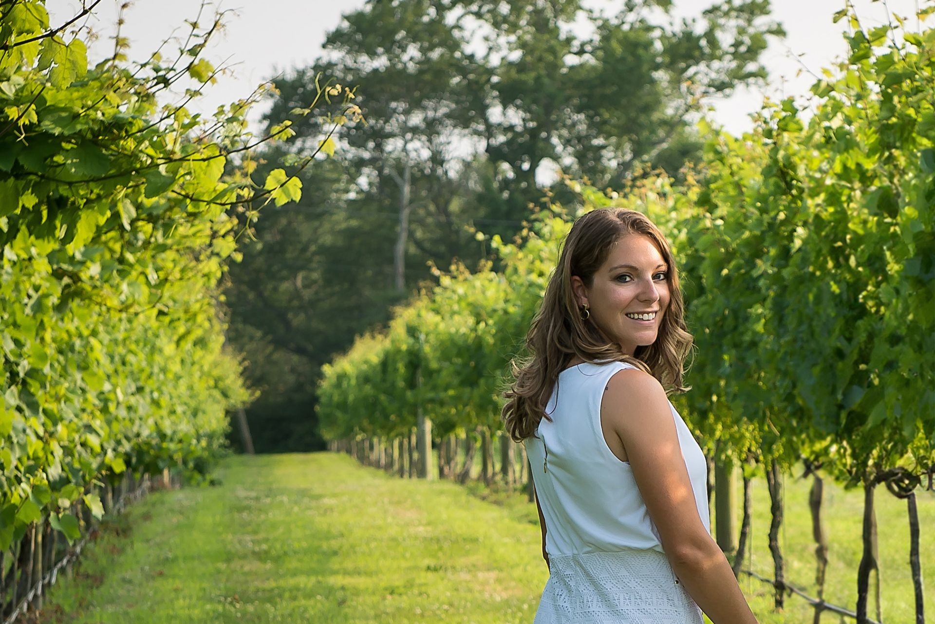 portrait of women in grape vineyard 